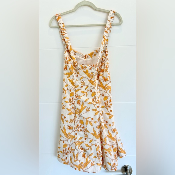 Anthropologie Maeve Sweetheart Floral Orange Yellow Mini Dress Size Large - Picture 10 of 14